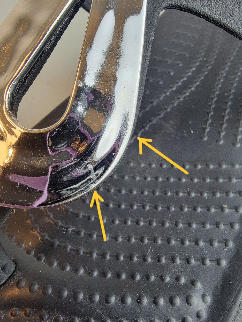 Crocs Sanrah Liquid Metallic Wedge Flip Flops Sandals Black/Silver Womens Sz 7 - Picture 9 of 10